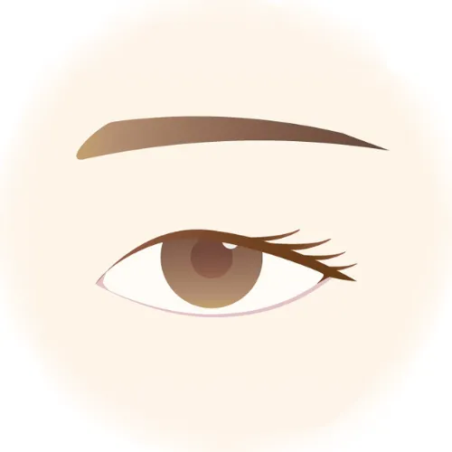 黒目が中心より外側が落ちている方